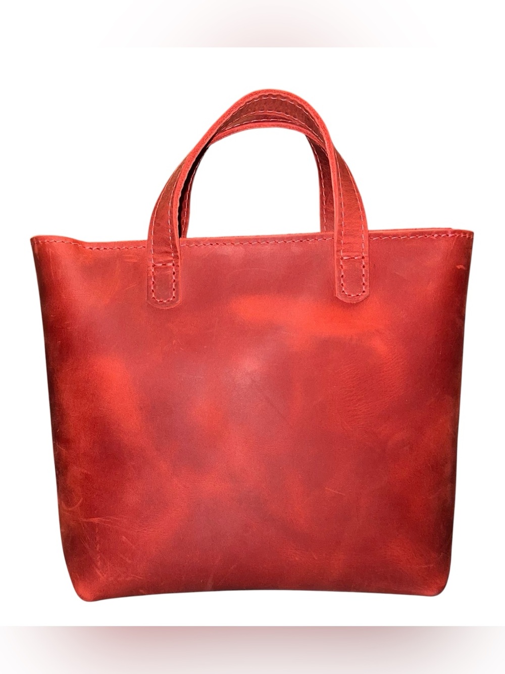 Portland Leather Mini Zipper Crossbody Tote in Phoenix Red - NWT - Picture 4 of 7